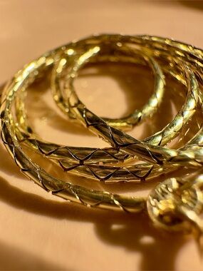 Vintage 14K Round Cobra Chain 16.5" 6.2g German Liquid Gold Chevron Tubular 2mm